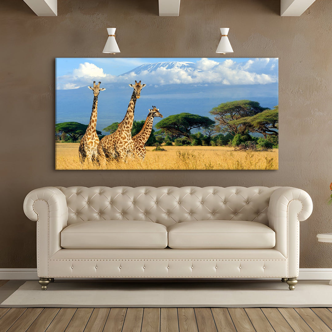 Amazing Wildlife Wall Art. Large Canvas Framed Digital Reprints of Jungle, Wildlife, Animals and Birds. Ready To Hang. Size: 24 Inch x 48 Inch (WBWA27)