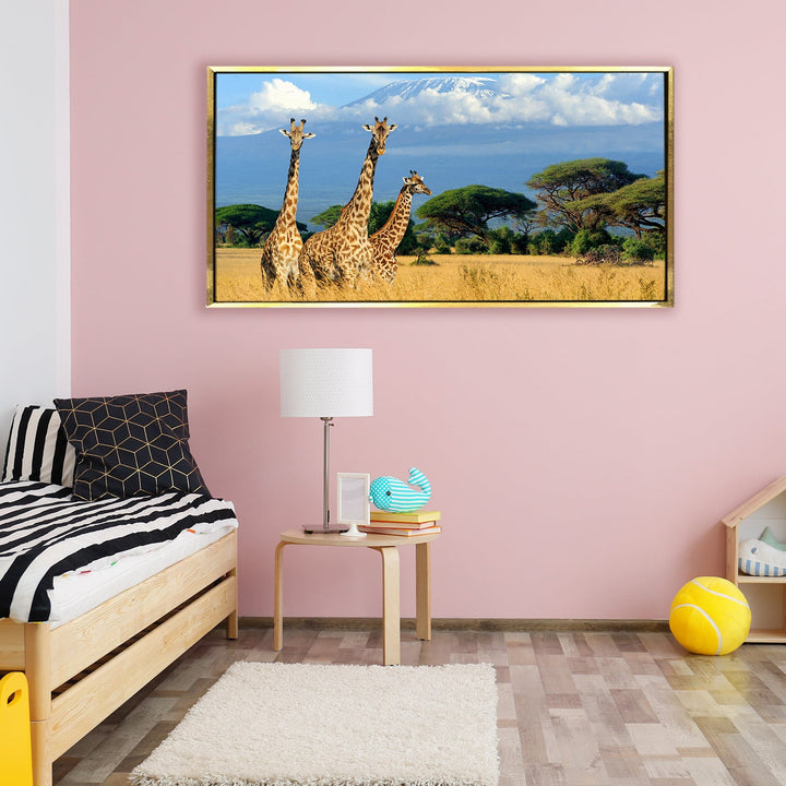 Amazing Wildlife Wall Art. Large Canvas Framed Digital Reprints of Jungle, Wildlife, Animals and Birds. Ready To Hang. Size: 24 Inch x 48 Inch (WBWA27)