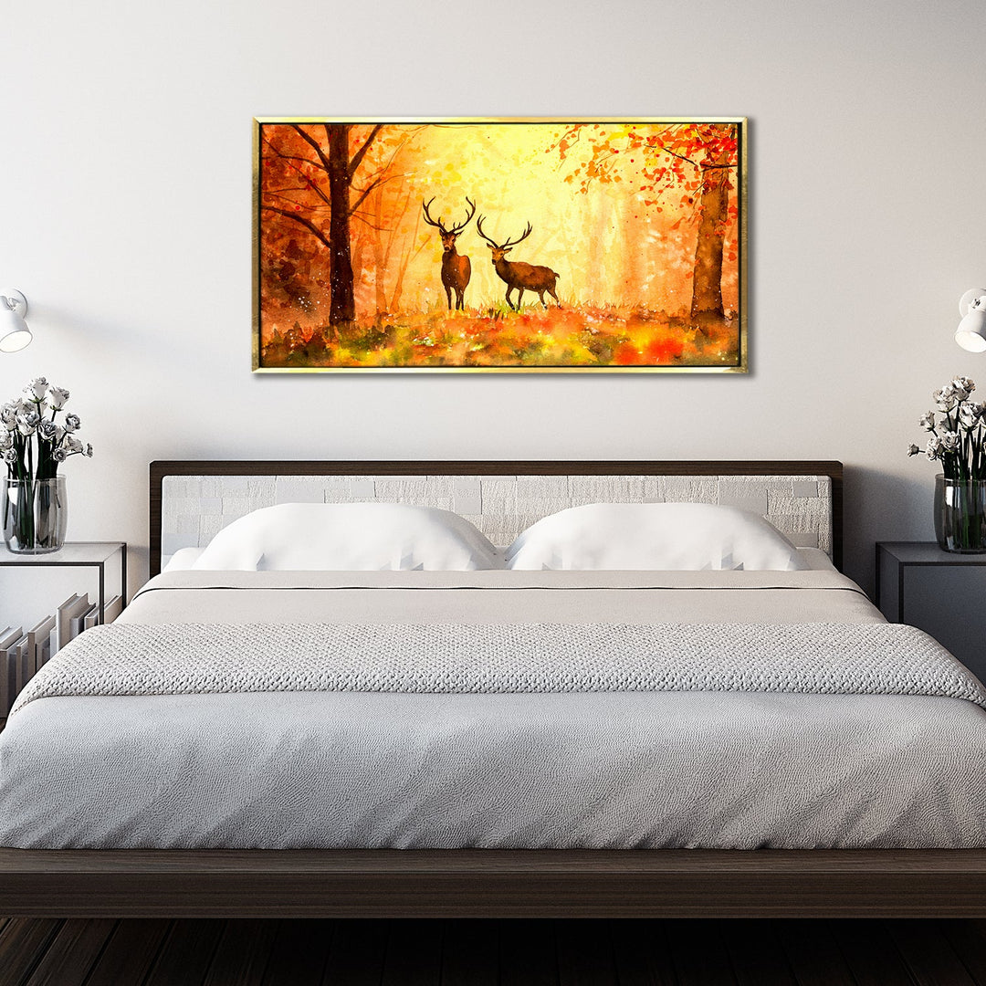 Amazing Wildlife Wall Art. Large Canvas Framed Digital Reprints of Jungle, Wildlife, Animals and Birds. Ready To Hang. Size: 24 Inch x 48 Inch (WBWA30)