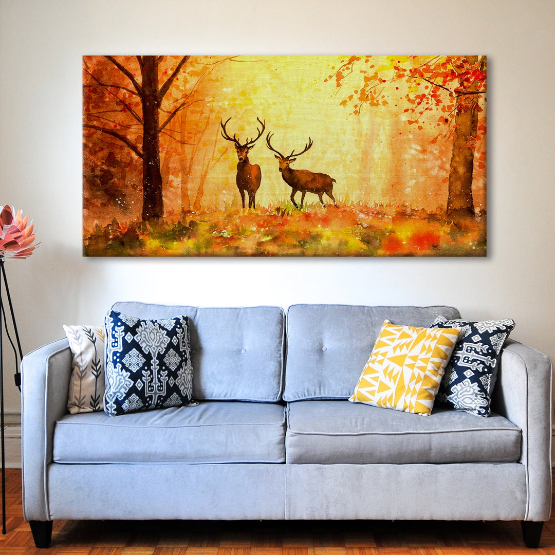 Amazing Wildlife Wall Art. Large Canvas Framed Digital Reprints of Jungle, Wildlife, Animals and Birds. Ready To Hang. Size: 24 Inch x 48 Inch (WBWA30)