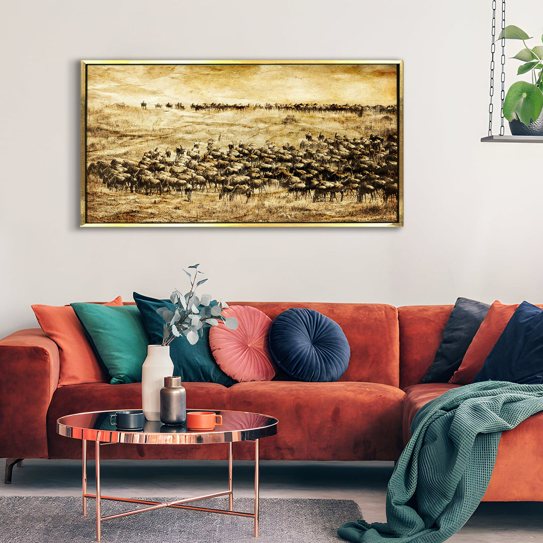 Amazing Wildlife Wall Art. Large Canvas Framed Digital Reprints of Jungle, Wildlife, Animals and Birds. Ready To Hang. Size: 24 Inch x 48 Inch (WBWA31)