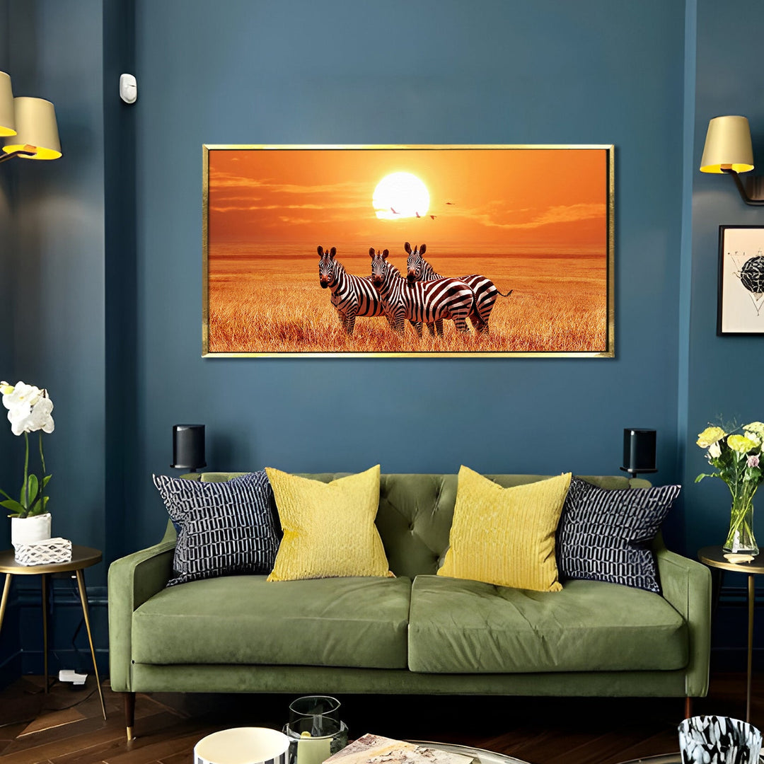 Amazing Wildlife Wall Art. Large Canvas Framed Digital Reprints of Jungle, Wildlife, Animals and Birds. Ready To Hang. Size: 24 Inch x 48 Inch (WBWA32)