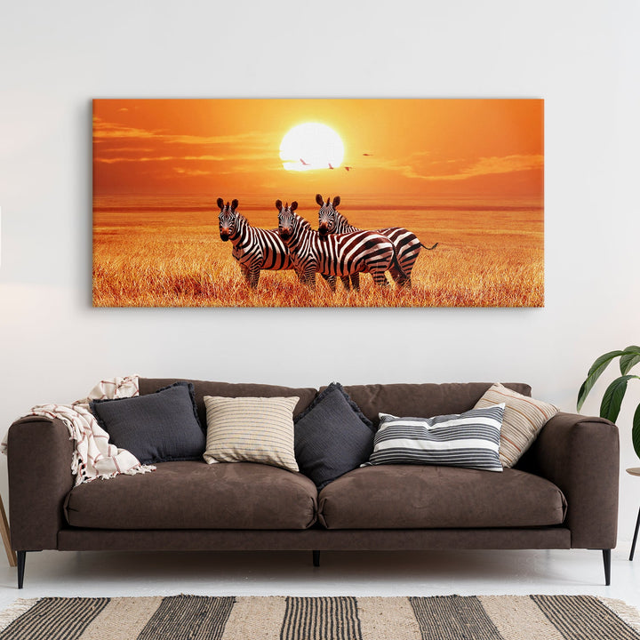 Amazing Wildlife Wall Art. Large Canvas Framed Digital Reprints of Jungle, Wildlife, Animals and Birds. Ready To Hang. Size: 24 Inch x 48 Inch (WBWA32)