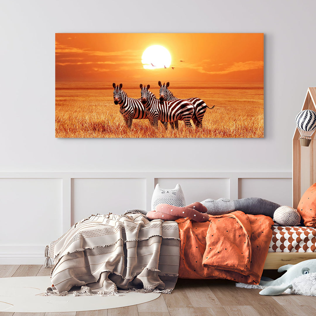 Amazing Wildlife Wall Art. Large Canvas Framed Digital Reprints of Jungle, Wildlife, Animals and Birds. Ready To Hang. Size: 24 Inch x 48 Inch (WBWA32)