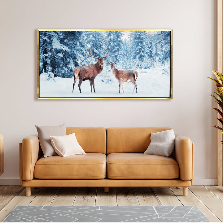 Amazing Wildlife Wall Art. Large Canvas Framed Digital Reprints of Jungle, Wildlife, Animals and Birds. Ready To Hang. Size: 24 Inch x 48 Inch (WBWA33)