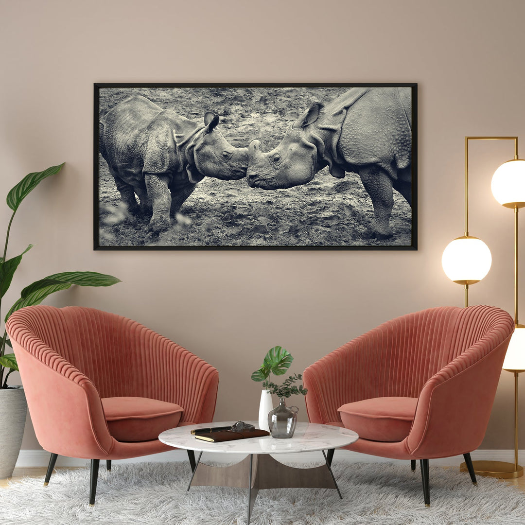 Amazing Wildlife Wall Art. Large Canvas Framed Digital Reprints of Jungle, Wildlife, Animals and Birds. Ready To Hang. Size: 24 Inch x 48 Inch (WBWA35)