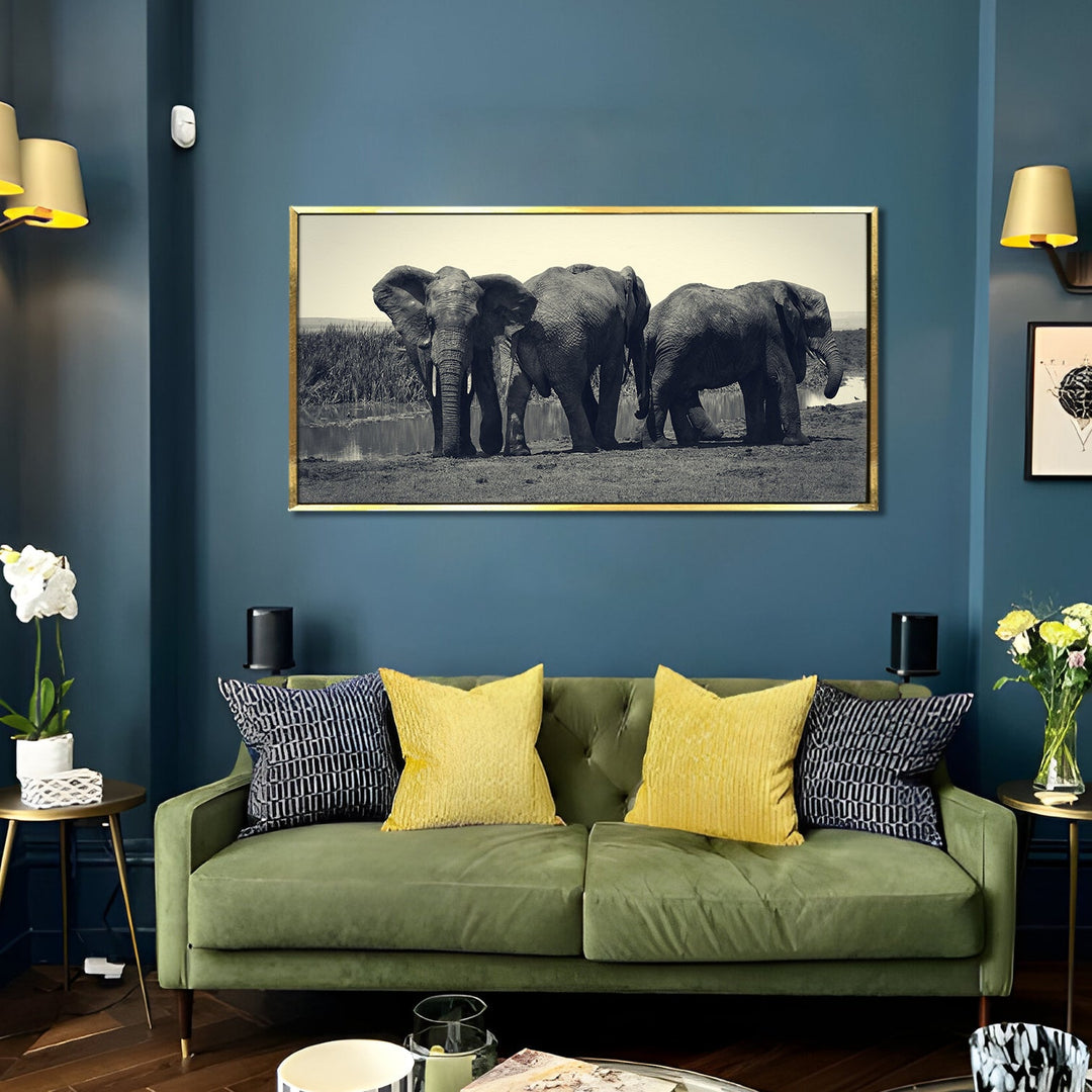 Amazing Wildlife Wall Art. Large Canvas Framed Digital Reprints of Jungle, Wildlife, Animals and Birds. Ready To Hang. Size: 24 Inch x 48 Inch (WBWA36)