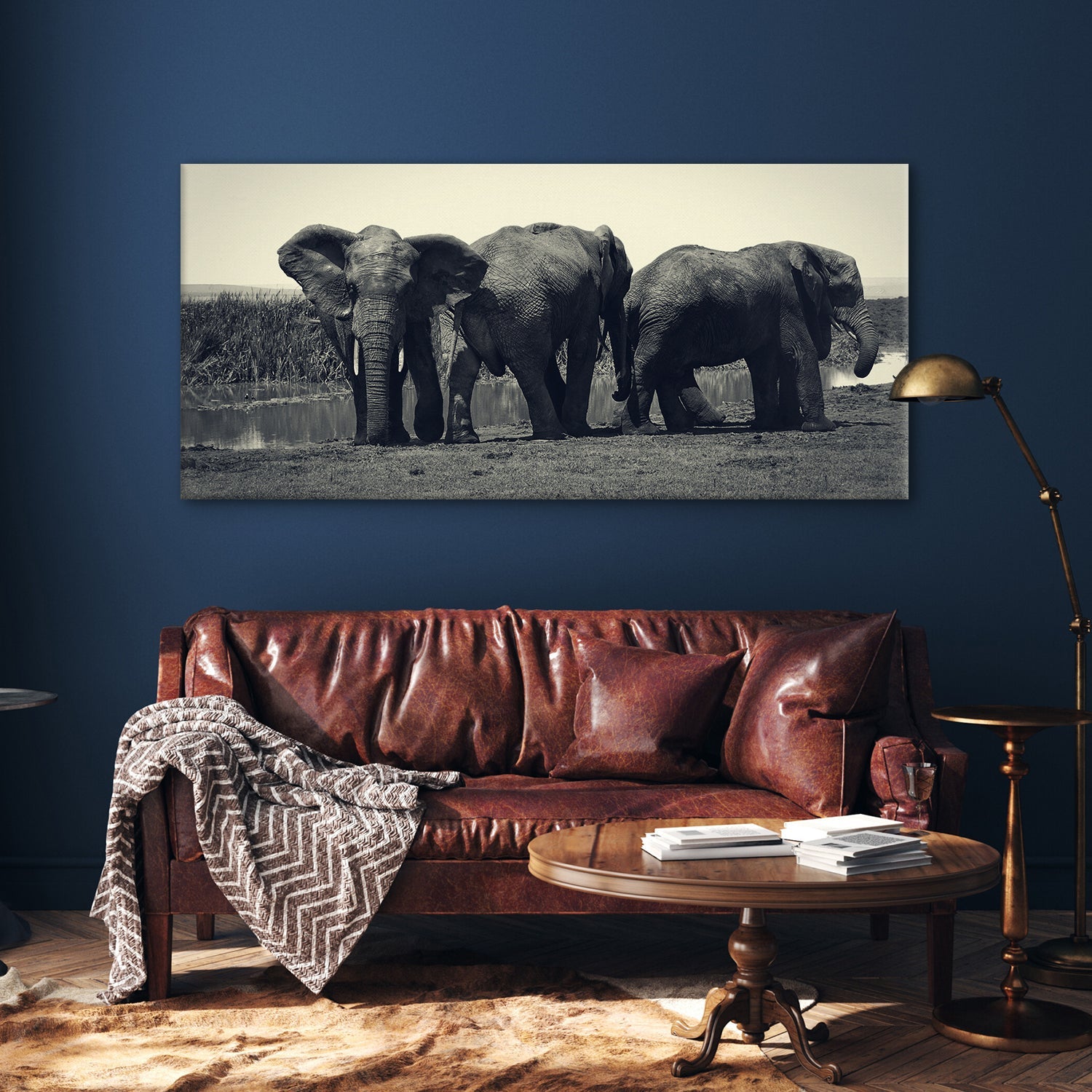 Amazing Wildlife Wall Art. Large Canvas Framed Digital Reprints of Jungle, Wildlife, Animals and Birds. Ready To Hang. Size: 24 Inch x 48 Inch (WBWA36)
