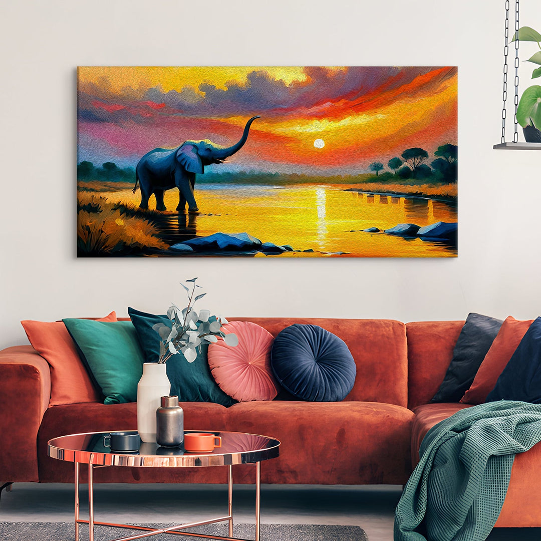 Amazing Wildlife Wall Art. Large Canvas Framed Digital Reprints of Jungle, Wildlife, Animals and Birds. Ready To Hang. Size: 24 Inch x 48 Inch (WBWA37)