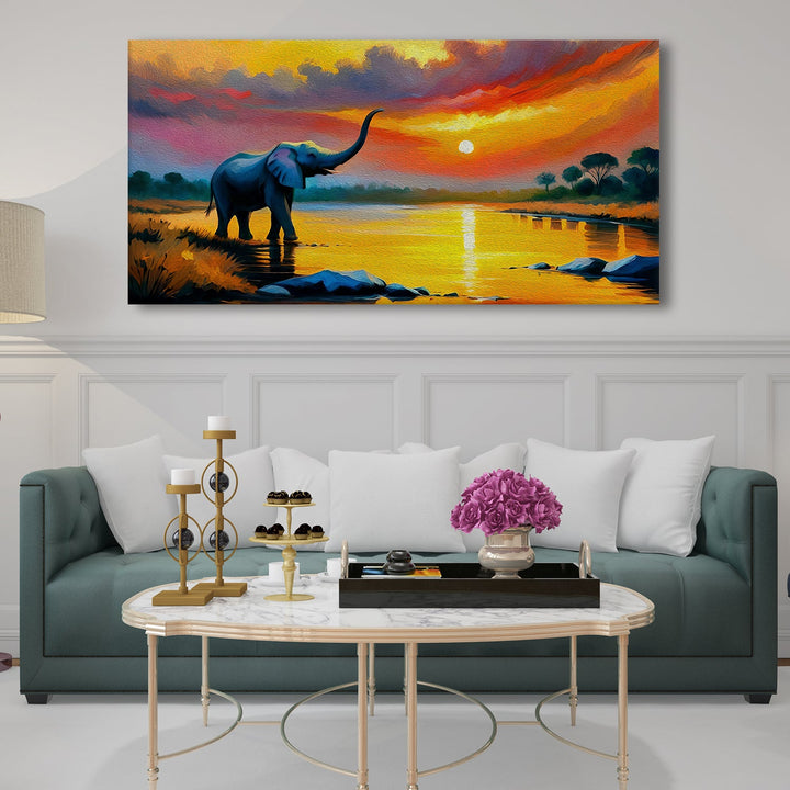 Amazing Wildlife Wall Art. Large Canvas Framed Digital Reprints of Jungle, Wildlife, Animals and Birds. Ready To Hang. Size: 24 Inch x 48 Inch (WBWA37)