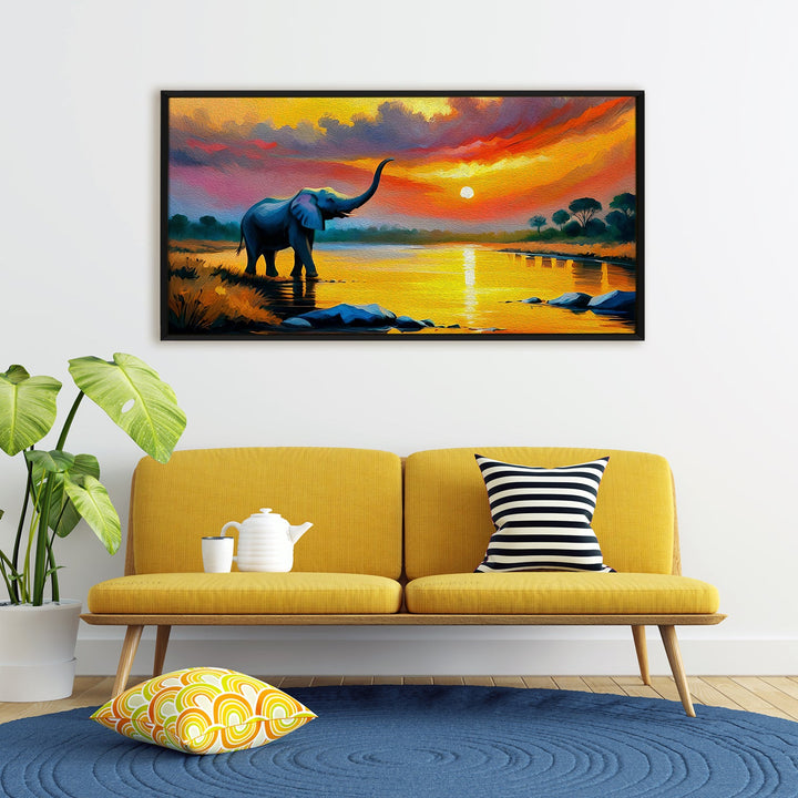 Amazing Wildlife Wall Art. Large Canvas Framed Digital Reprints of Jungle, Wildlife, Animals and Birds. Ready To Hang. Size: 24 Inch x 48 Inch (WBWA37)