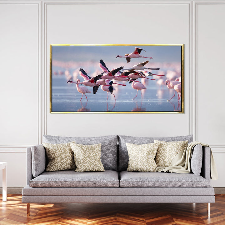 Amazing Wildlife Wall Art. Large Canvas Framed Digital Reprints of Jungle, Wildlife, Animals and Birds. Ready To Hang. Size: 24 Inch x 48 Inch (WBWA41)