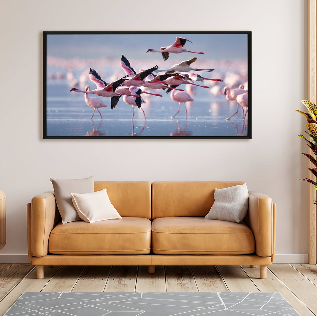 Amazing Wildlife Wall Art. Large Canvas Framed Digital Reprints of Jungle, Wildlife, Animals and Birds. Ready To Hang. Size: 24 Inch x 48 Inch (WBWA41)