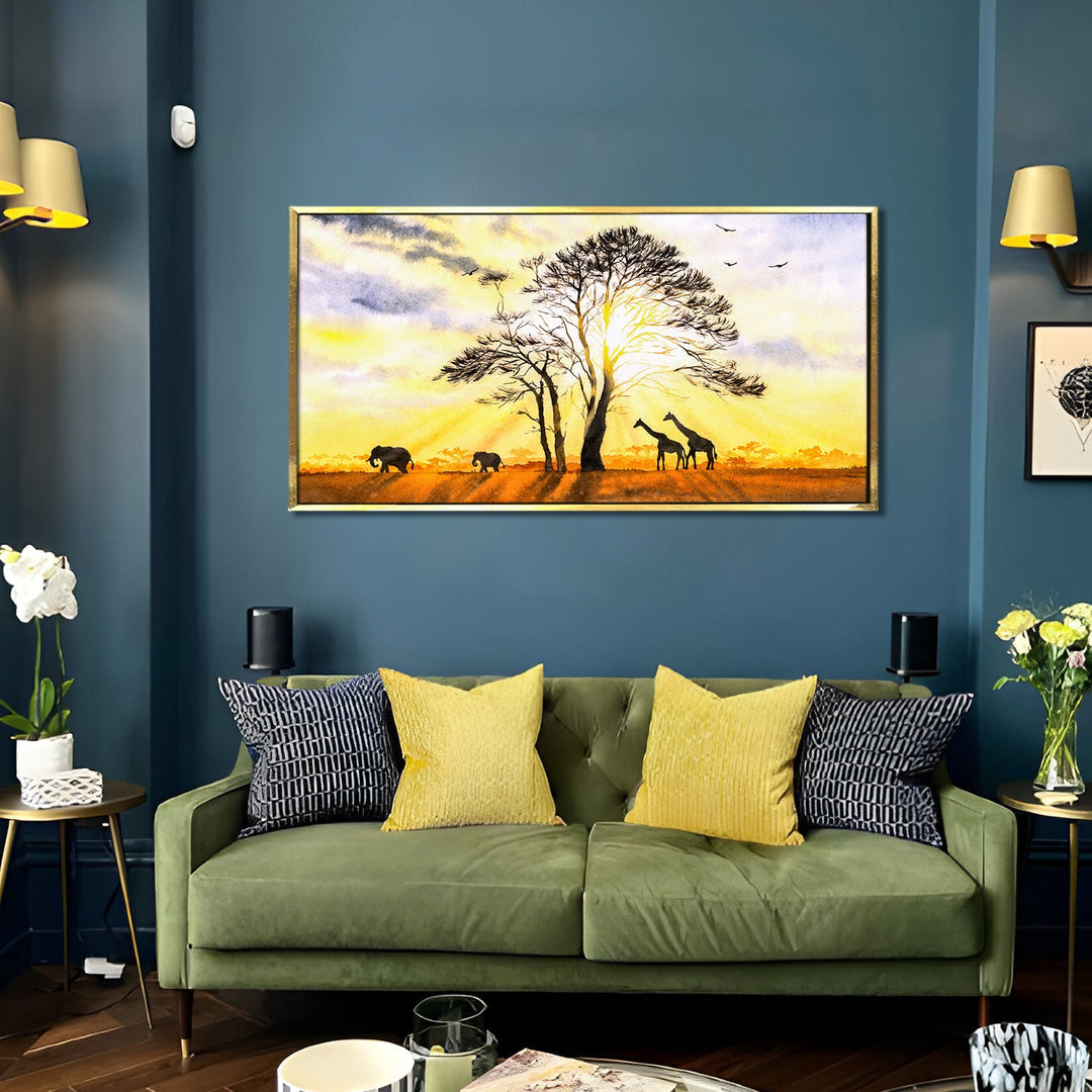 Amazing Wildlife Wall Art. Large Canvas Framed Digital Reprints of Jungle, Wildlife, Animals and Birds. Ready To Hang. Size: 24 Inch x 48 Inch (WBWA42)