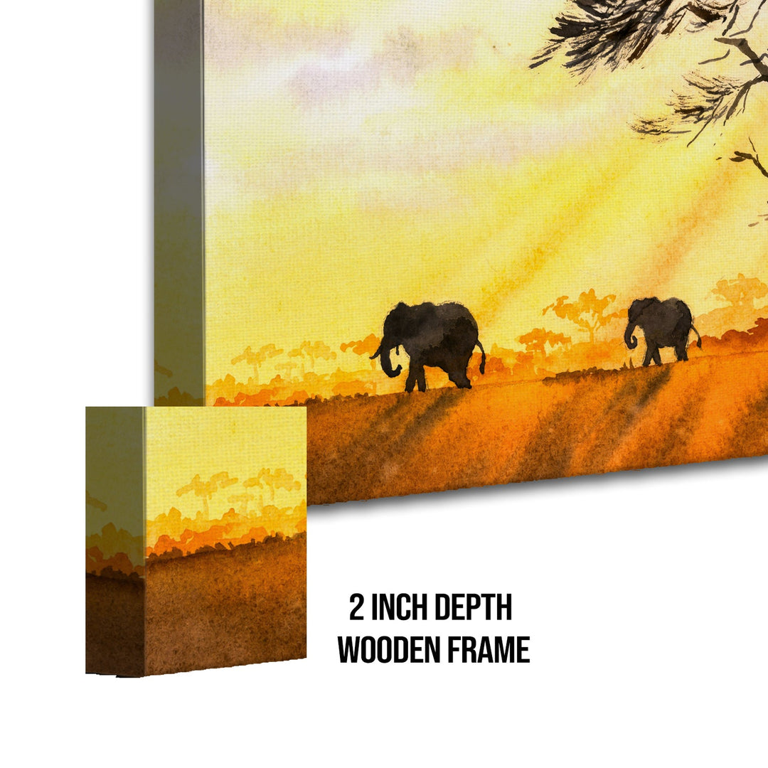 Amazing Wildlife Wall Art. Large Canvas Framed Digital Reprints of Jungle, Wildlife, Animals and Birds. Ready To Hang. Size: 24 Inch x 48 Inch (WBWA42)