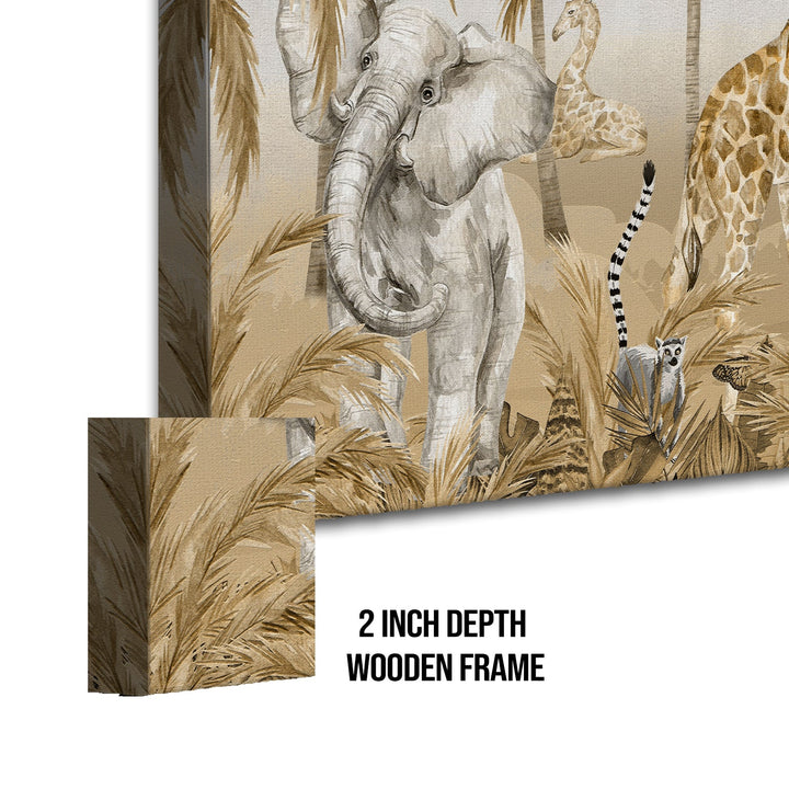 Amazing Wildlife Wall Art. Large Canvas Framed Digital Reprints of Jungle, Wildlife, Animals and Birds. Ready To Hang. Size: 24 Inch x 48 Inch (WBWA43)