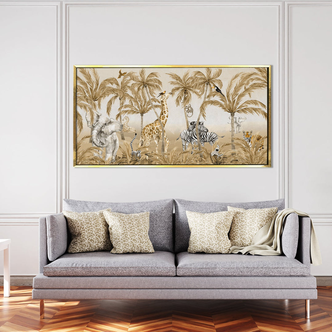 Amazing Wildlife Wall Art. Large Canvas Framed Digital Reprints of Jungle, Wildlife, Animals and Birds. Ready To Hang. Size: 24 Inch x 48 Inch (WBWA43)