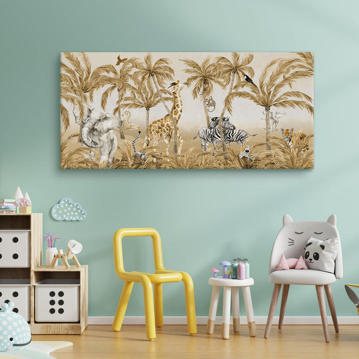 Amazing Wildlife Wall Art. Large Canvas Framed Digital Reprints of Jungle, Wildlife, Animals and Birds. Ready To Hang. Size: 24 Inch x 48 Inch (WBWA43)