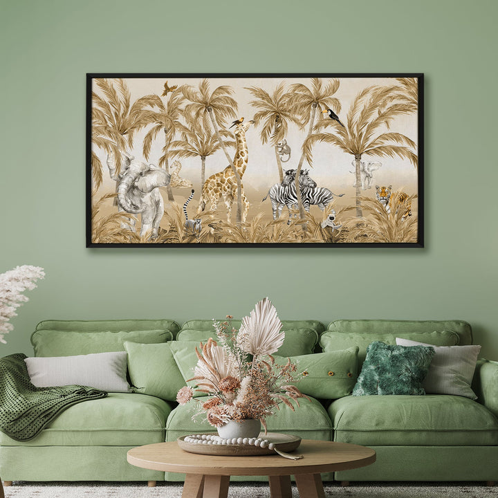 Amazing Wildlife Wall Art. Large Canvas Framed Digital Reprints of Jungle, Wildlife, Animals and Birds. Ready To Hang. Size: 24 Inch x 48 Inch (WBWA43)