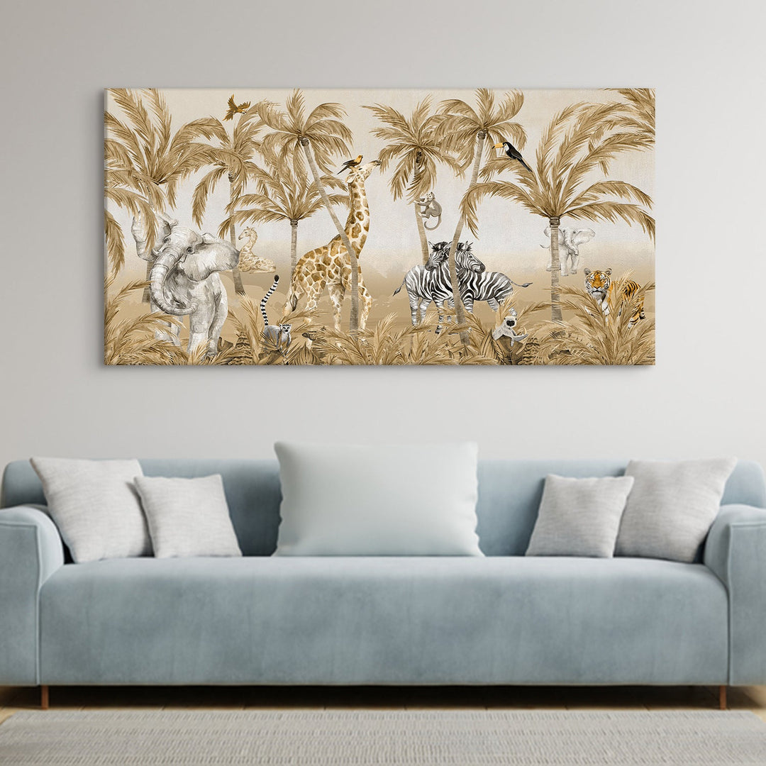 Amazing Wildlife Wall Art. Large Canvas Framed Digital Reprints of Jungle, Wildlife, Animals and Birds. Ready To Hang. Size: 24 Inch x 48 Inch (WBWA43)