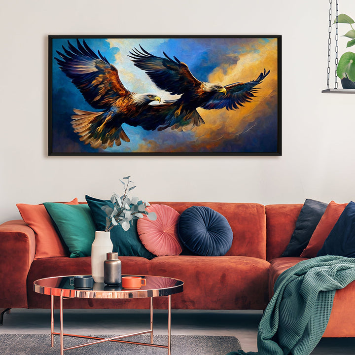 Amazing Wildlife Wall Art. Large Canvas Framed Digital Reprints of Jungle, Wildlife, Animals and Birds. Ready To Hang. Size: 24 Inch x 48 Inch (WBWA47)