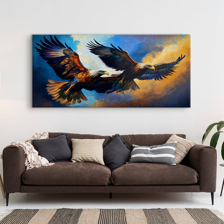 Amazing Wildlife Wall Art. Large Canvas Framed Digital Reprints of Jungle, Wildlife, Animals and Birds. Ready To Hang. Size: 24 Inch x 48 Inch (WBWA47)