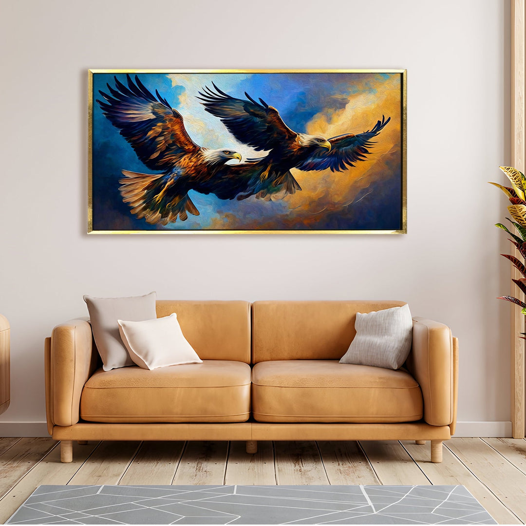 Amazing Wildlife Wall Art. Large Canvas Framed Digital Reprints of Jungle, Wildlife, Animals and Birds. Ready To Hang. Size: 24 Inch x 48 Inch (WBWA47)