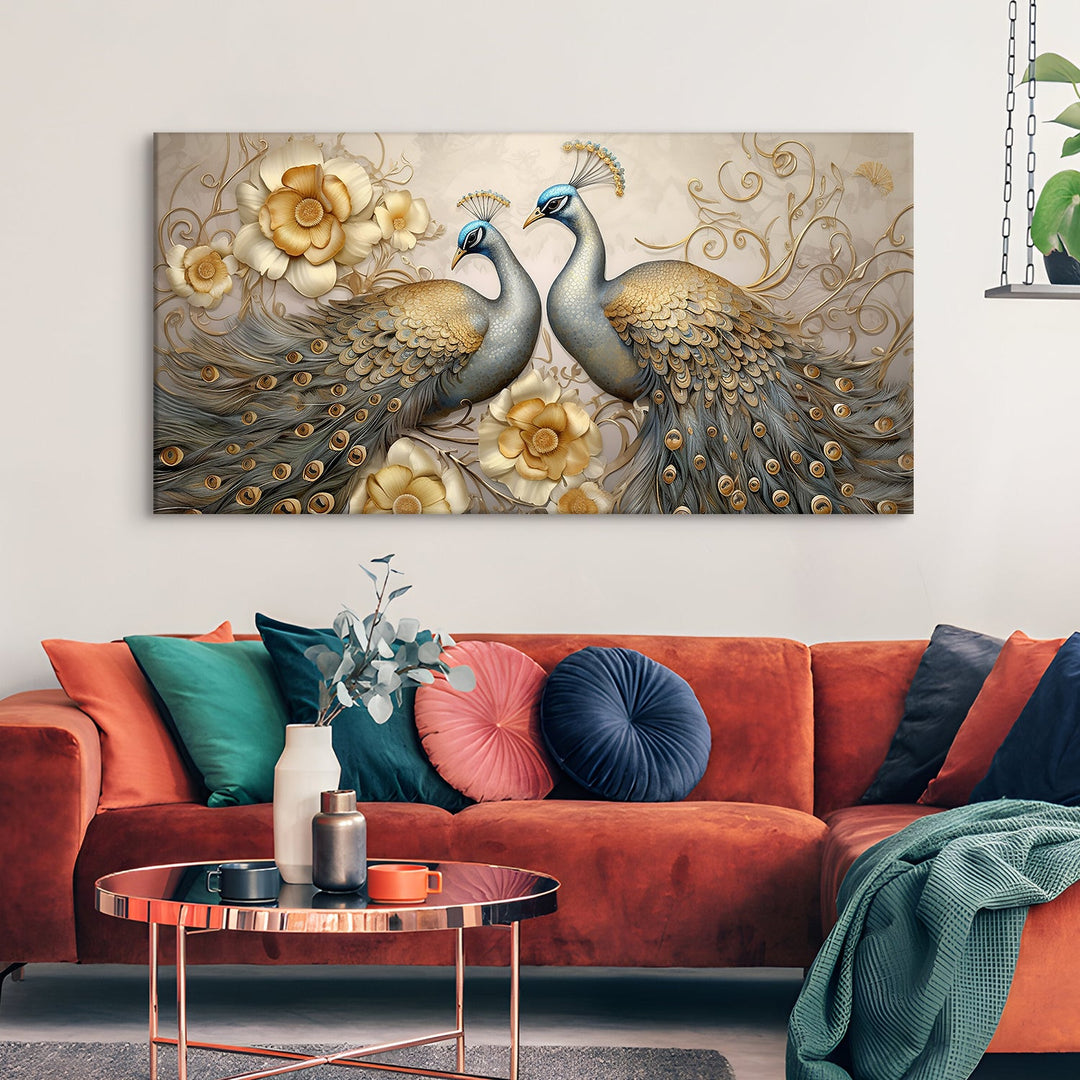 Amazing Wildlife Wall Art. Large Canvas Framed Digital Reprints of Jungle, Wildlife, Animals and Birds. Ready To Hang. Size: 24 Inch x 48 Inch (WBWA49)