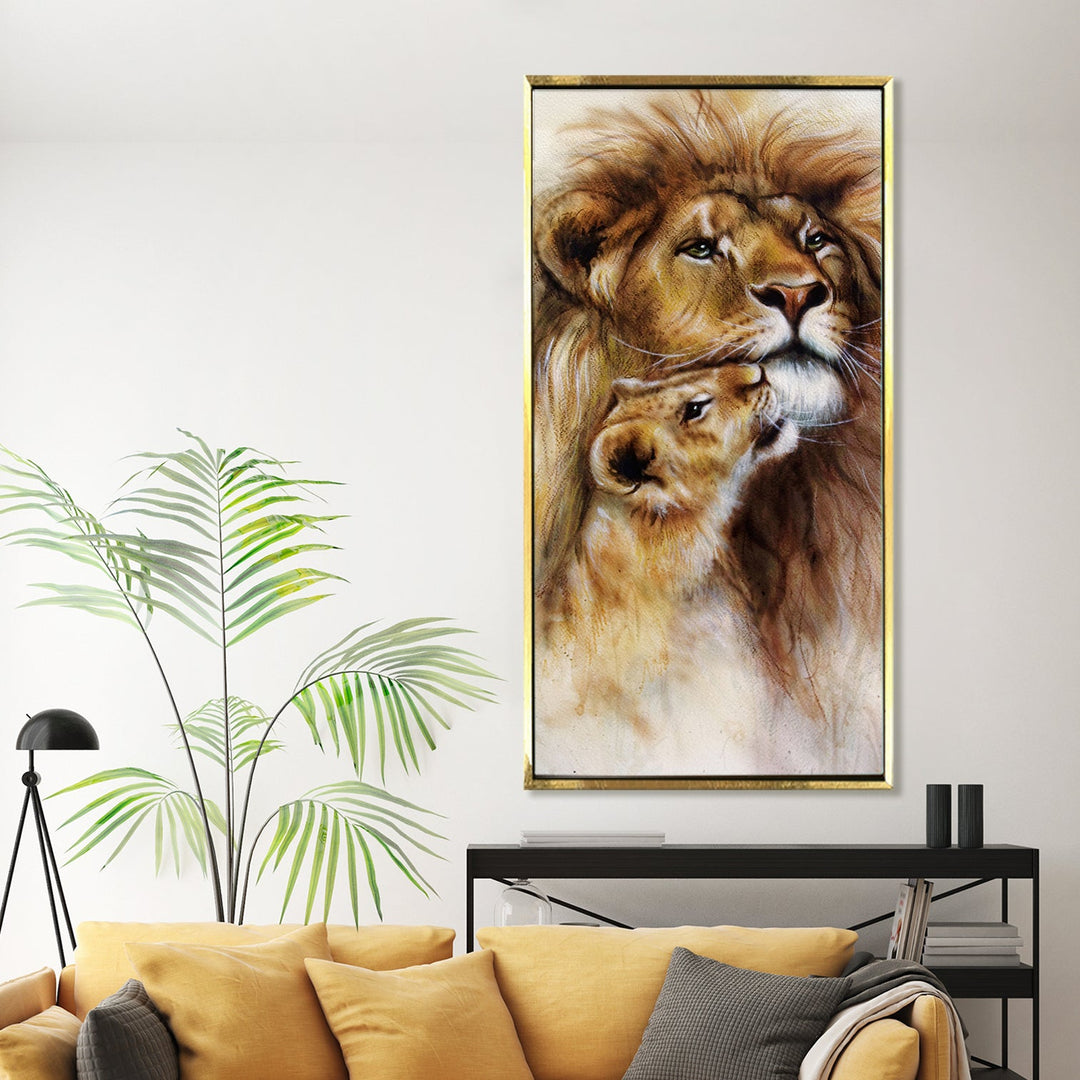 Amazing Wildlife Wall Art. Large Canvas Framed Digital Reprints of Jungle, Wildlife, Animals and Birds. Ready To Hang. Size: 24 Inch x 48 Inch (WBWA51)