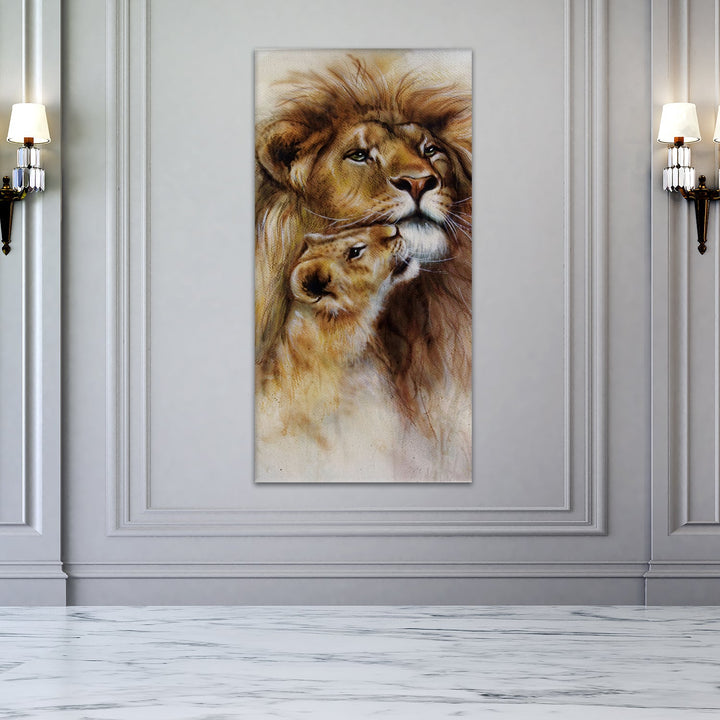 Amazing Wildlife Wall Art. Large Canvas Framed Digital Reprints of Jungle, Wildlife, Animals and Birds. Ready To Hang. Size: 24 Inch x 48 Inch (WBWA51)