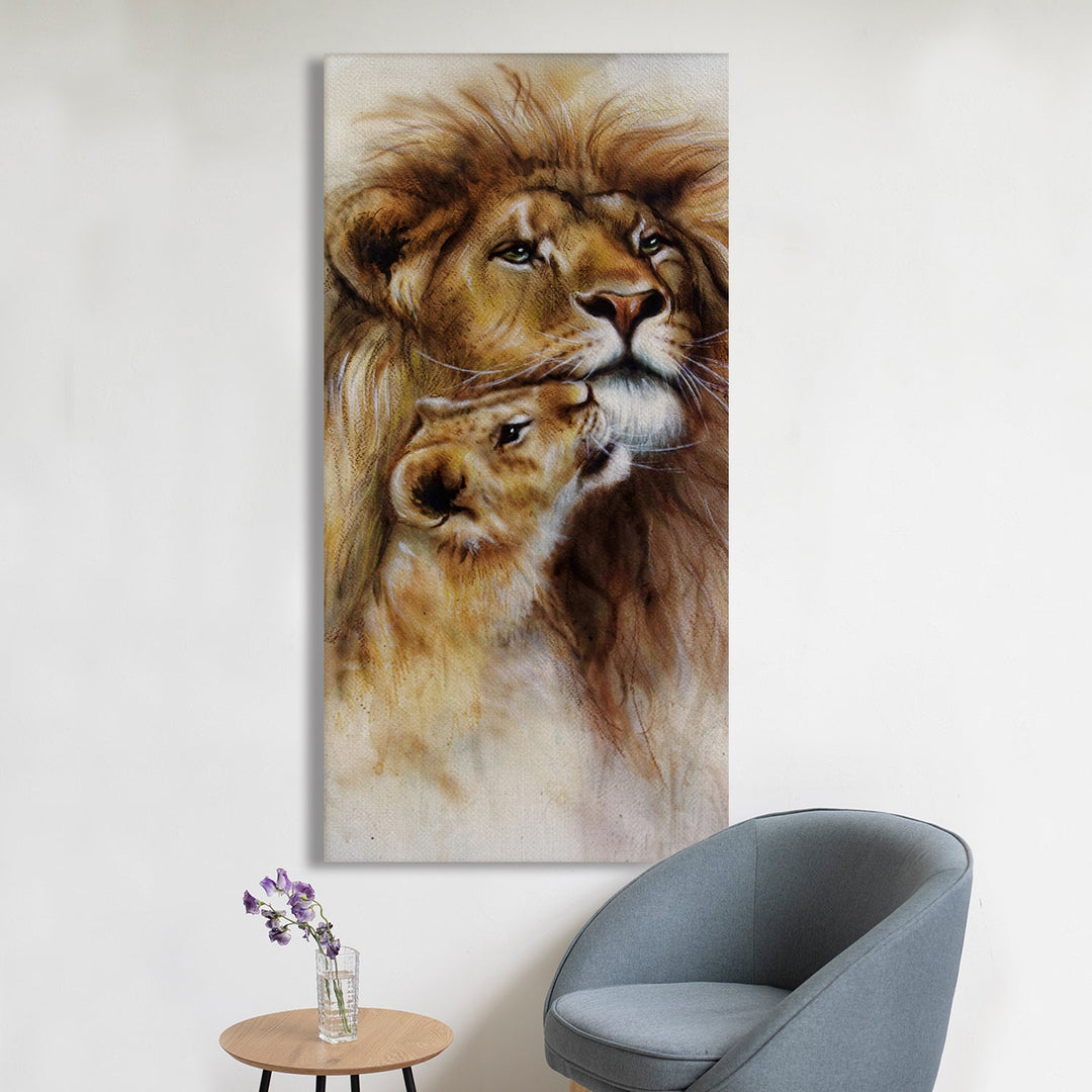 Amazing Wildlife Wall Art. Large Canvas Framed Digital Reprints of Jungle, Wildlife, Animals and Birds. Ready To Hang. Size: 24 Inch x 48 Inch (WBWA51)