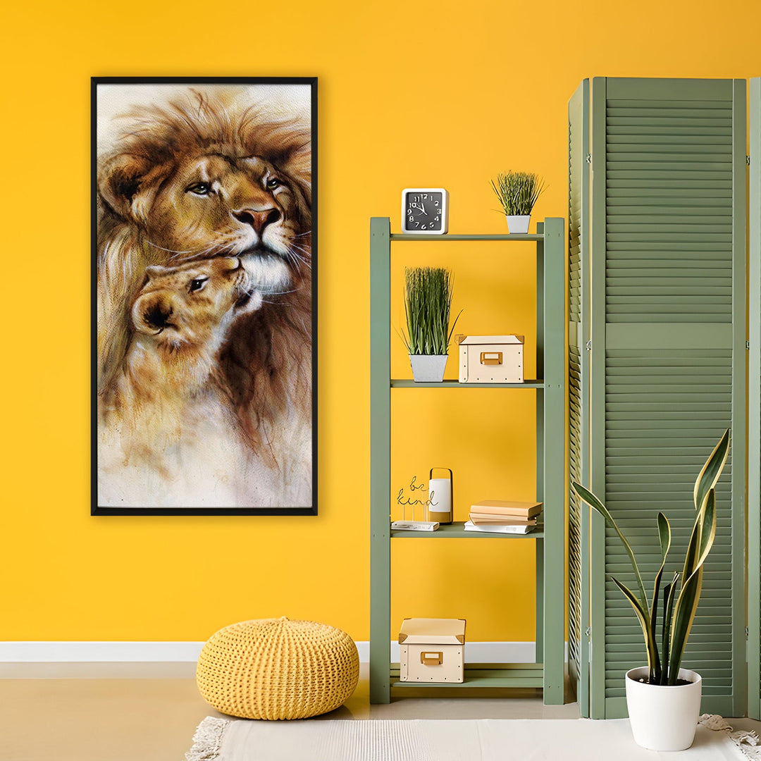 Amazing Wildlife Wall Art. Large Canvas Framed Digital Reprints of Jungle, Wildlife, Animals and Birds. Ready To Hang. Size: 24 Inch x 48 Inch (WBWA51)