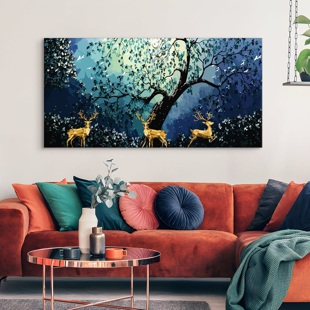 Amazing Wildlife Wall Art. Large Canvas Paintings. Framed Digital Reprints of Jungle, Wildlife, Animals and Birds 24 Inch x 48 Inch (WBWA10)