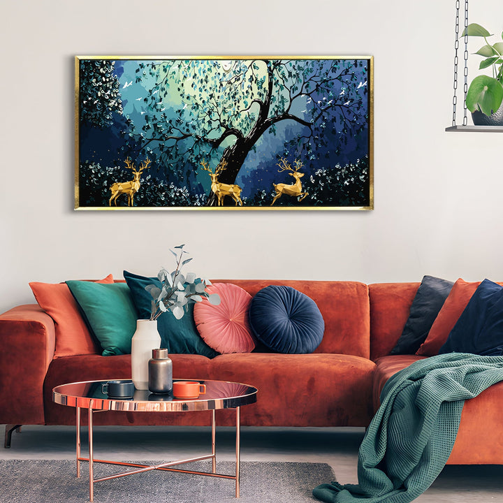 Amazing Wildlife Wall Art. Large Canvas Paintings. Framed Digital Reprints of Jungle, Wildlife, Animals and Birds 24 Inch x 48 Inch (WBWA10)