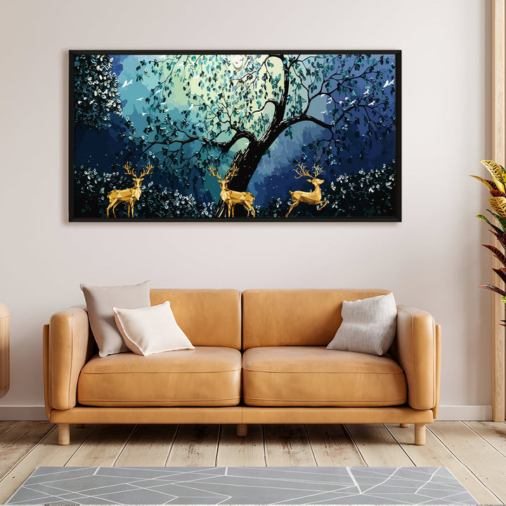 Amazing Wildlife Wall Art. Large Canvas Paintings. Framed Digital Reprints of Jungle, Wildlife, Animals and Birds 24 Inch x 48 Inch (WBWA10)