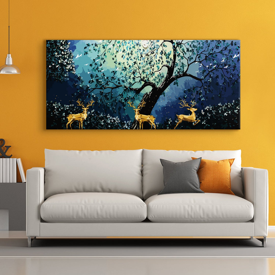 Amazing Wildlife Wall Art. Large Canvas Paintings. Framed Digital Reprints of Jungle, Wildlife, Animals and Birds 24 Inch x 48 Inch (WBWA10)