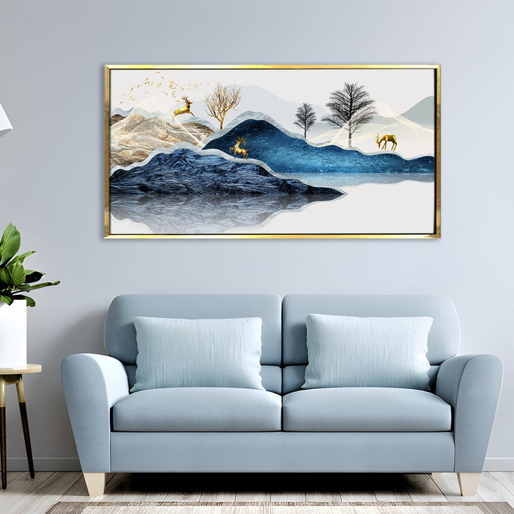 Amazing Wildlife Wall Art. Large Canvas Paintings. Framed Digital Reprints of Jungle, Wildlife, Animals and Birds 24 Inch x 48 Inch (WBWA14)