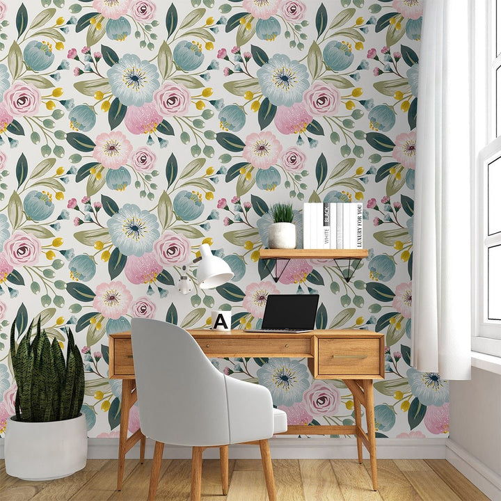 Baby Nursery Pink Nature floral Wallpaper for Living Rooms Wall Decoration