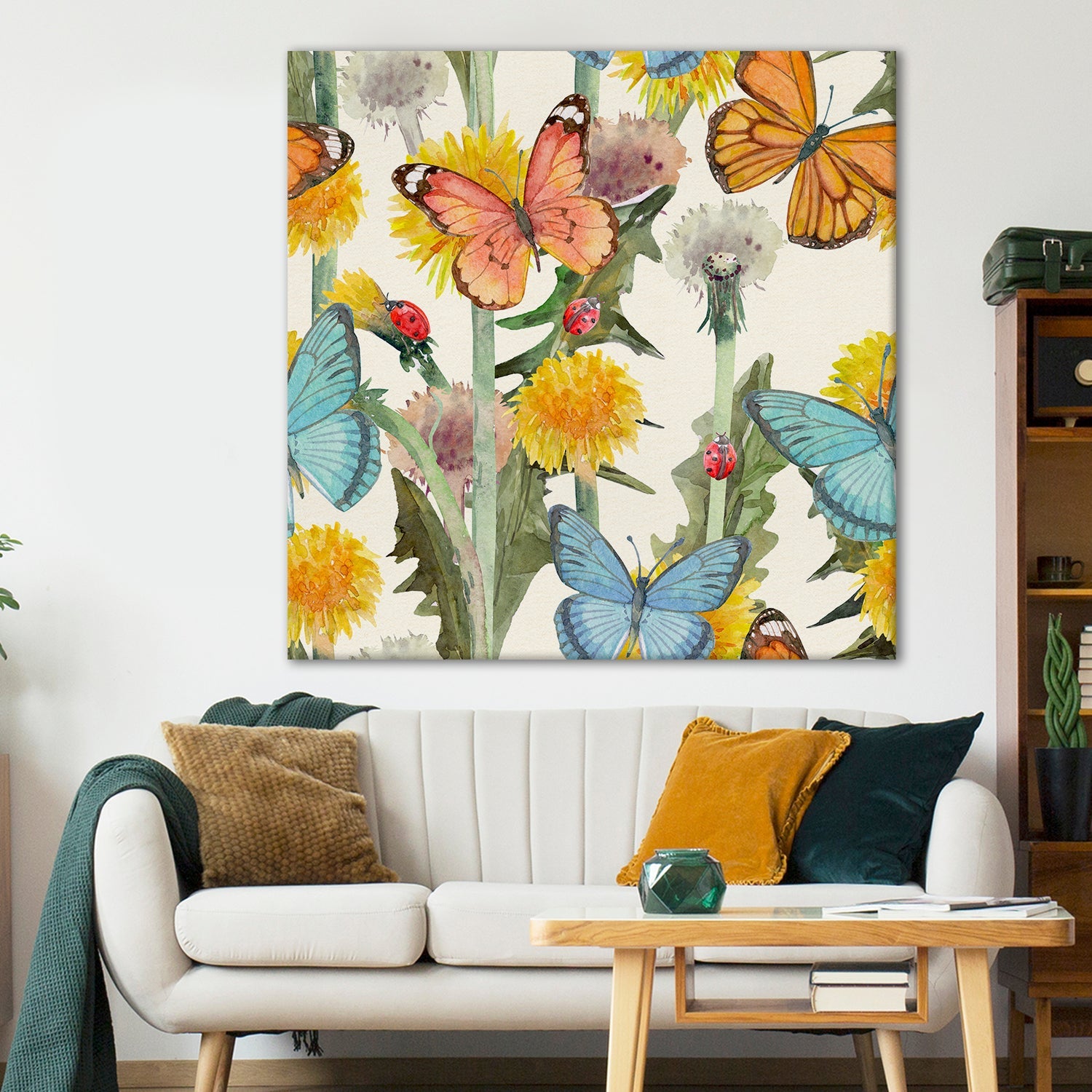 Butterfly Wall Art Vastu Canvas Painting Elegance and Positivity Paper Plane Design