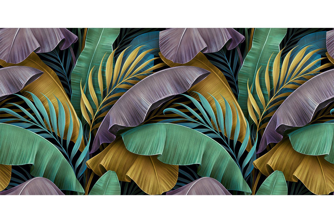 Custom Banana and Tropical leaves Wallpaper Mural For Living Room Wall Decoration