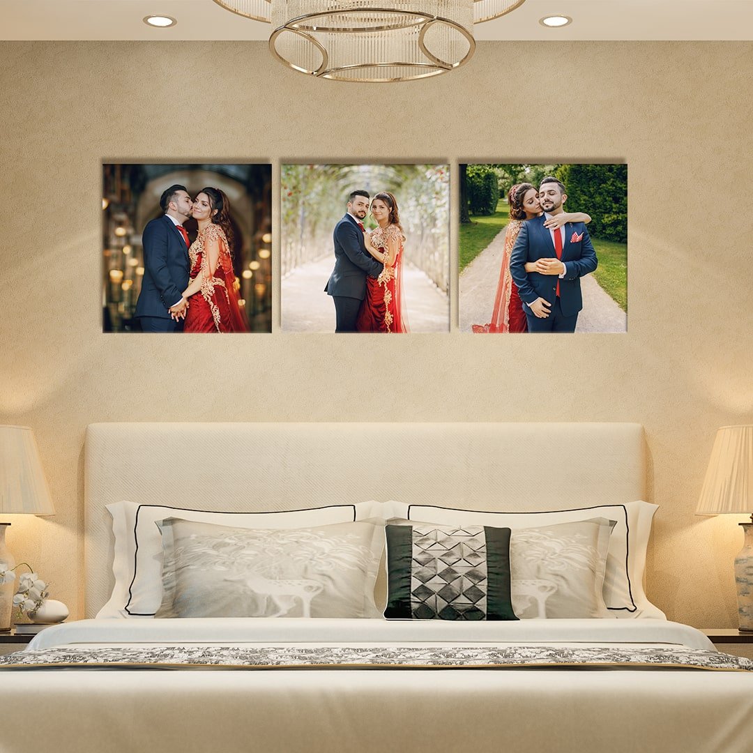 Customized 3 Panel Canvas Split Wall Art Framed for living Room Wall Decoration