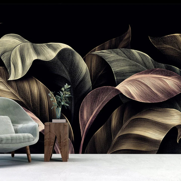 Customized 3D Topical leaves Wallpaper Murals For Living room wall Decoration