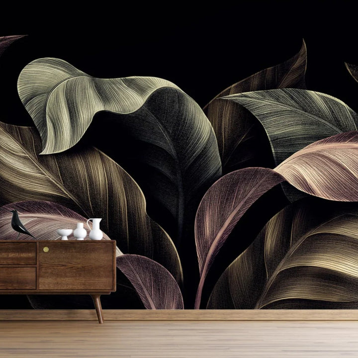 Customized 3D Topical leaves Wallpaper Murals For Living room wall Decoration