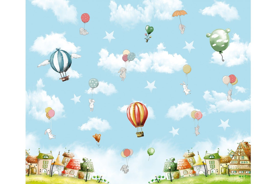 Customized Hot air Balloon Wall Mural For Kids Room wall Decoration