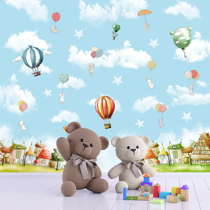 Customized Hot air Balloon Wall Mural For Kids Room wall Decoration