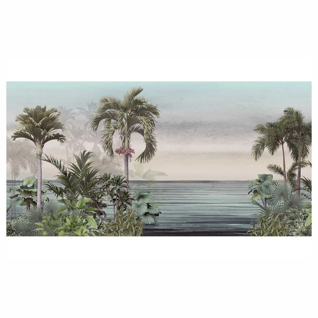 Customized Topical Palm trees Wallpaper For Hotel and Cafe Wall Decoration