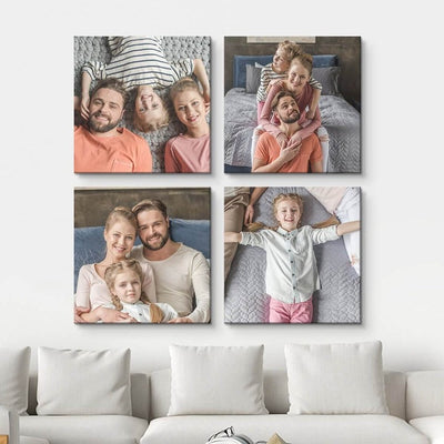 Personalized Canvas Photo Framed Wall Collage Set of 4