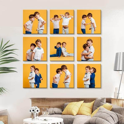 Personalized Canvas Photo Framed Collage Set of 9