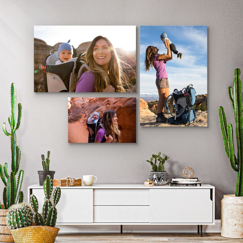 Customized Canvas Photo Framed Wall Collage Set of 3