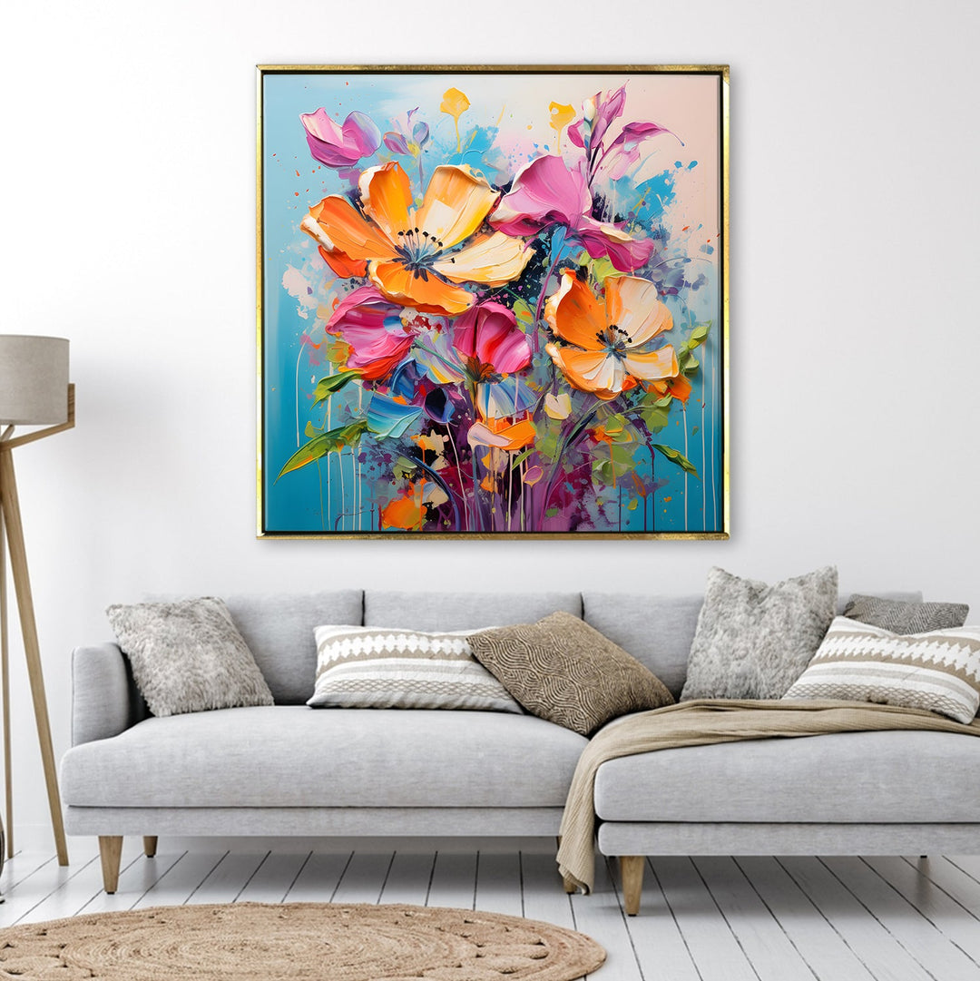 Enchanting Floral Wall Art For Living Room Wall Decoration